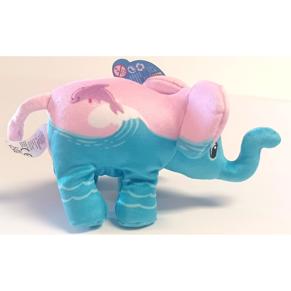NOB Pop Art Soft DOLLY Dolphin Blue Pink Mini Elephant Bean Filled Mystery Plush